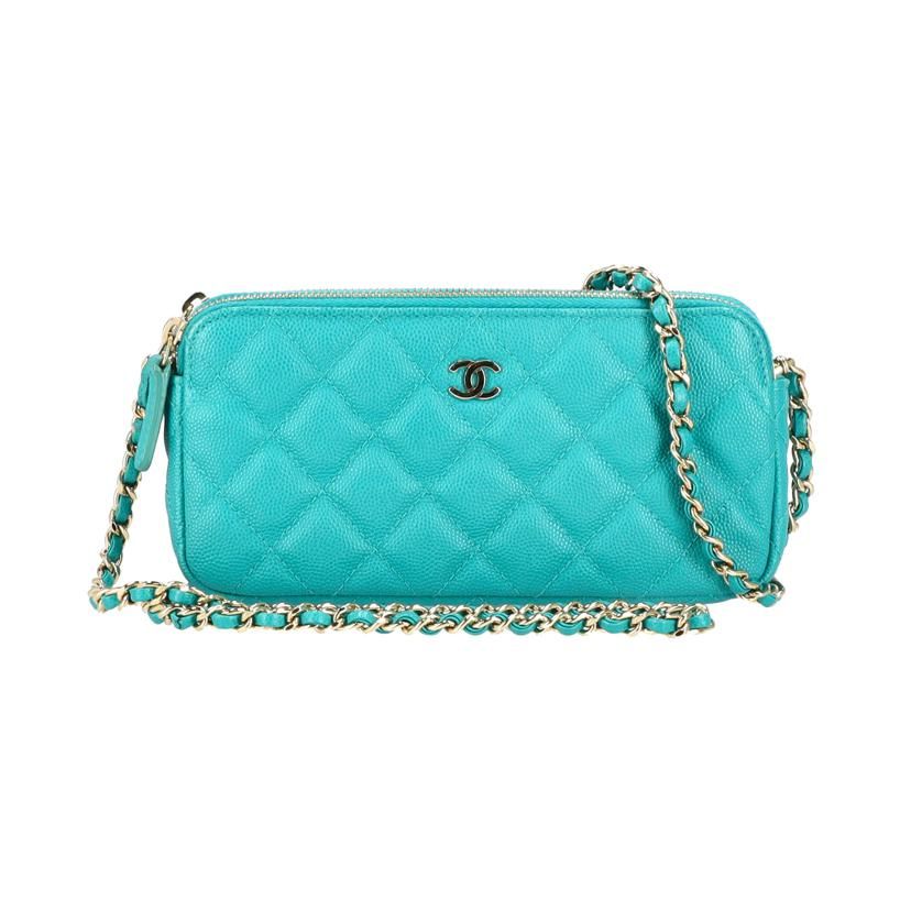 シャネル キャビアスキン チェーンウォレット マトラッセ CHANEL 