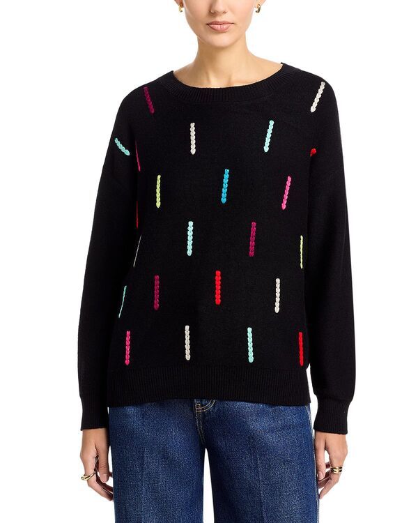 ティー・タハリ レディース アウター ニット・セーター クルーネック Tahari Long Sleeve Crewneck Pullover Sweater Black Combo ブラック