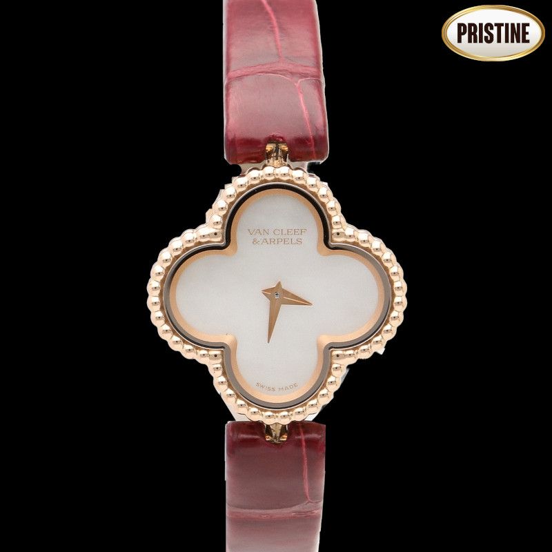 Van Cleef & Arpels スウィートアルハンブラウォッチ・ホワイトシェル×RG/クオーツ VCARO8SF00 SAランク 24
