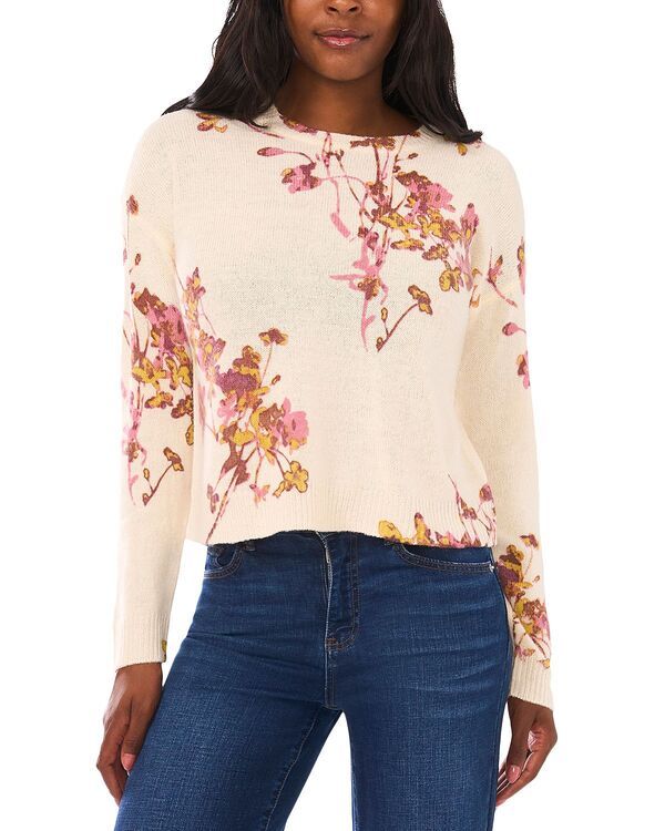 ヴィンスカムート レディース アウター ニット・セーター クルーネック VINCE CAMUTO Electric Bouquets Crewneck Sweater Birch