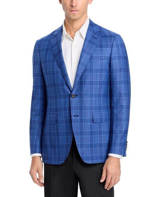カナーリ レディース アウター ジャケット・ブルゾン コート Canali Kei Plaid Unstructured Trim Fit Sport Coat Blue ブルー