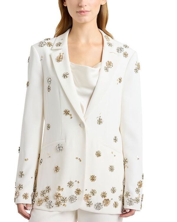 サンク セプト レディース アウター ジャケット・ブルゾン ブレザー Cinq Septumbling Flowers Blazer Ivory アイボリー