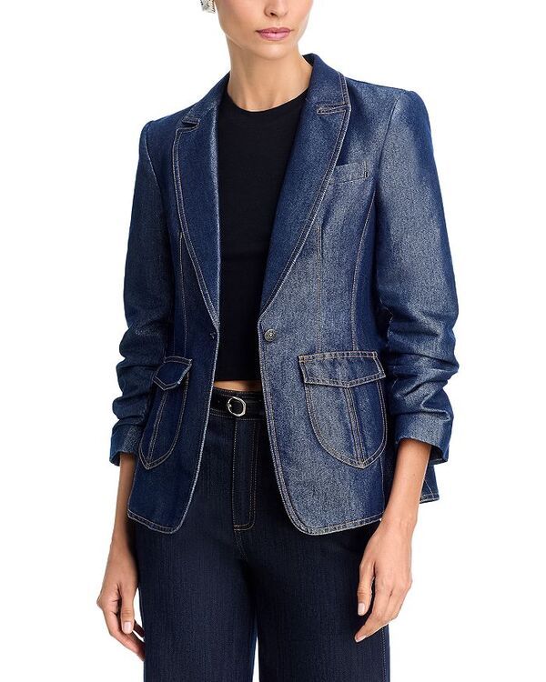 サンク セプト レディース アウター ジャケット・ブルゾン Cinq Sept Louisa Scrunch Sleeve Jacket Minuit