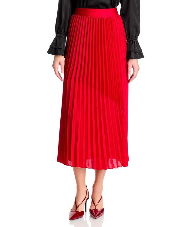 ティー・タハリ レディース ボトムスカート プリーツ Tahari Pleated Mixed Media Skirt Love Star