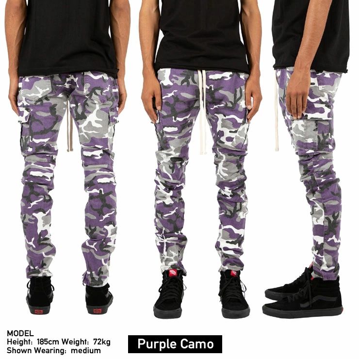 mnml ミニマル CARGO DRAWCORD PANTS CAMO メンズ レディース 夏秋冬 カーゴパンツ カモ パープルカモ XS S M L XL