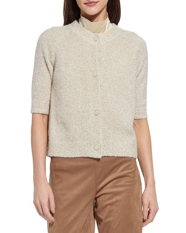 リジー レディース アウター カーディガン クルーネック セーター Lyss Kennedy Crewneck Cardigan Sweater Silk Cream クリーム