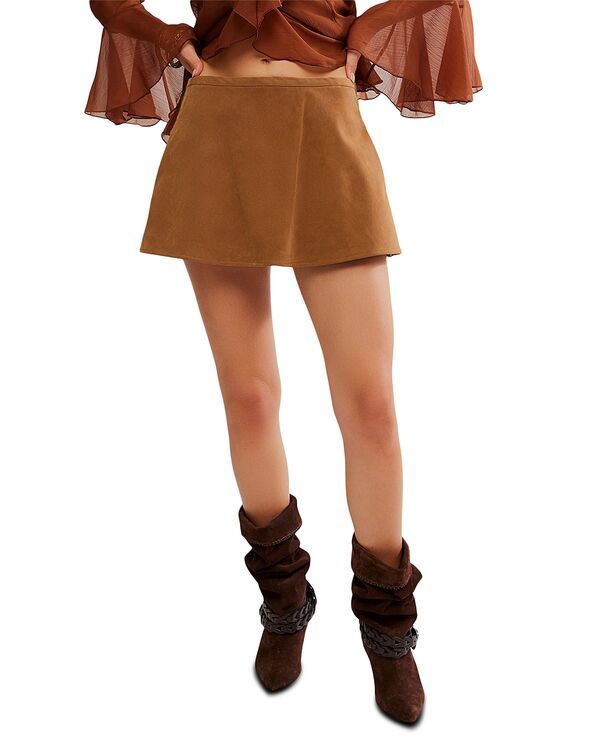 フリーピープル レディース ボトムスカート スエード Free People Paradise Found Faux Suede Skirt Caramel Ca