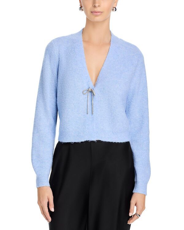 アクア レディース アウター カーディガン AQUA Bow Cardigan Exclusive Blue Sky ブルー