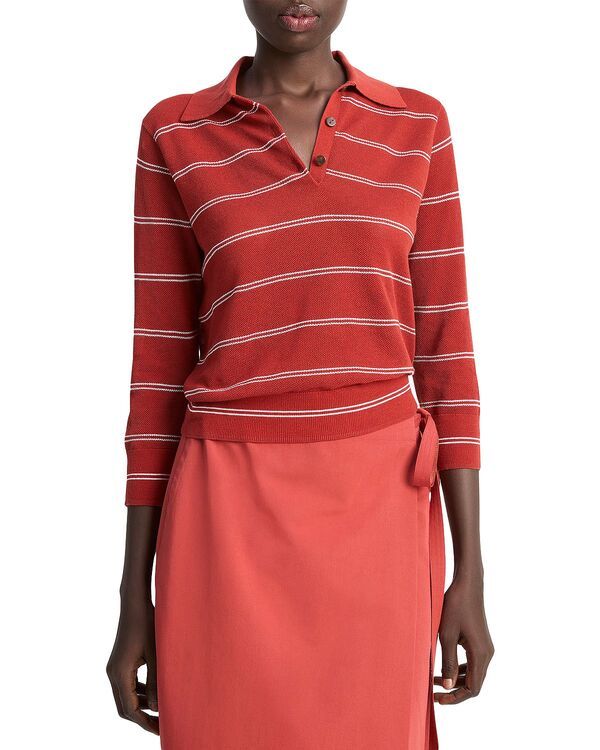 ヴィンス レディース トップス ポロシャツ Vince Pique Polo Brick Rose