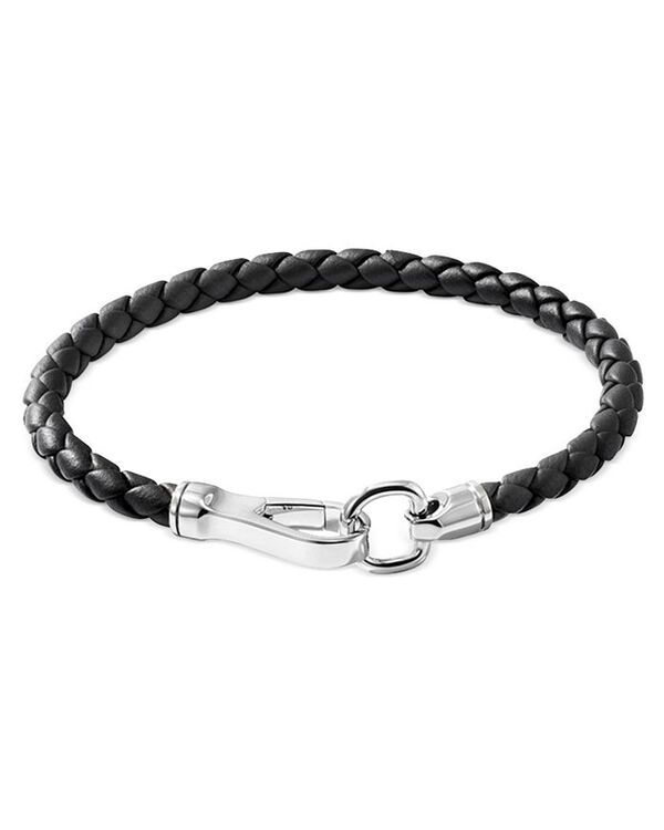 ジョン・ハーディー レディース アクセサリー ブレスレット・バングル・アンクレット レザー JOHN HARDY Mensilver Woven Leather Hook Clasp Bracelet