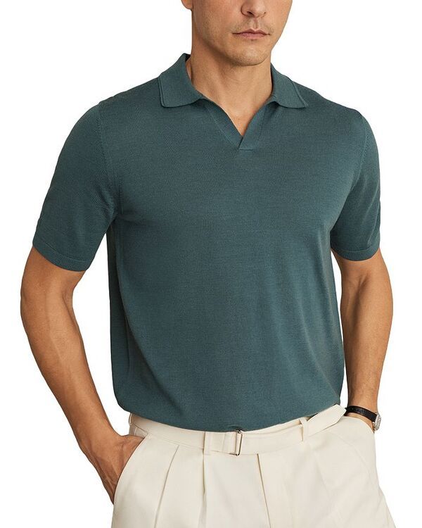 レイス メンズ トップス ポロシャツ REISS Duchie Short Sleeve Open Collar Merino Polo Shirt Orion Blue ブルー