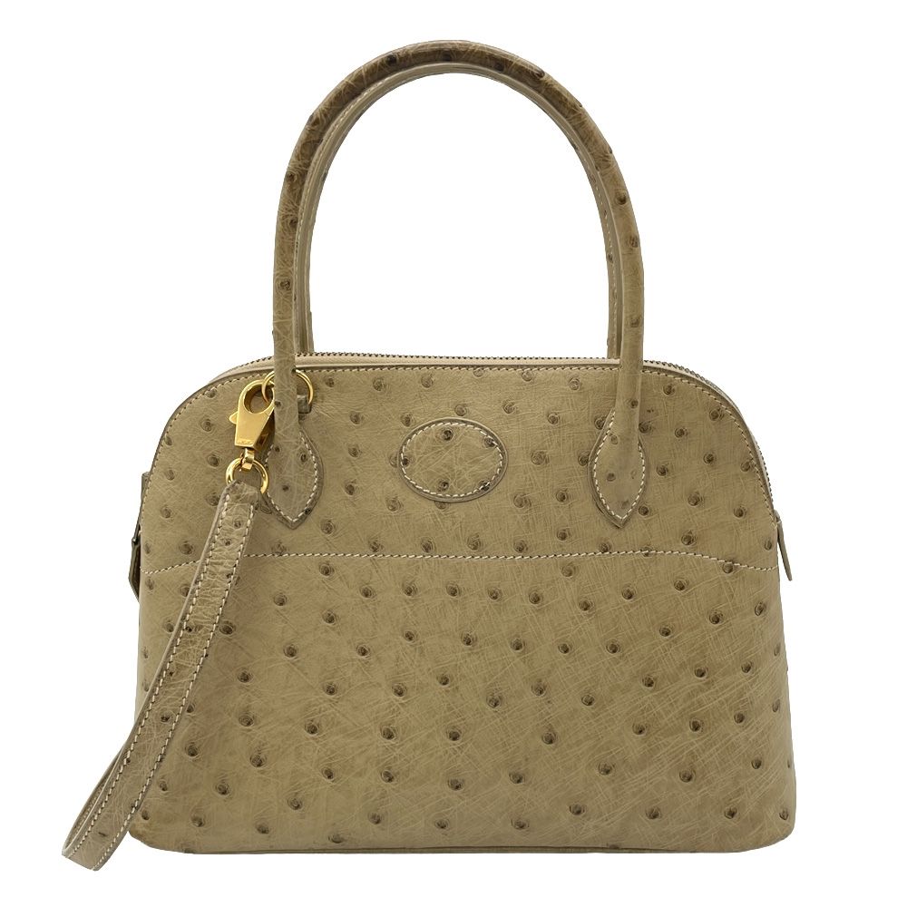 エルメス HERMES ボリード 27 ハンドバッグ オーストリッチ □B刻印 ベージュ【中古】