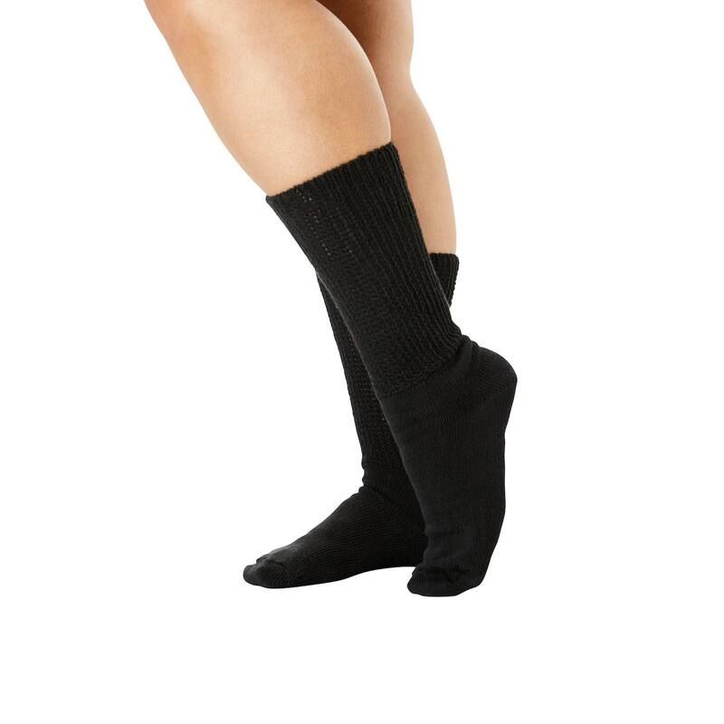 コンフォート チョイス レディース アンダーウェア 靴下 プラスサイズ Comfort Choice Womens Plusize 2pack Open Weavextra Wide Socks Bl