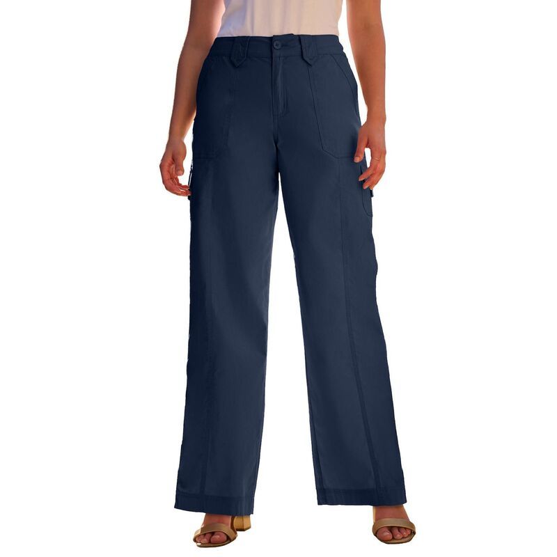 ロアマンズ レディース ボトムス カジュアルパンツ カーゴパンツ プラスサイズ Roamans Womens Plusize WideLeg Cargo Pants Navy ネイビー
