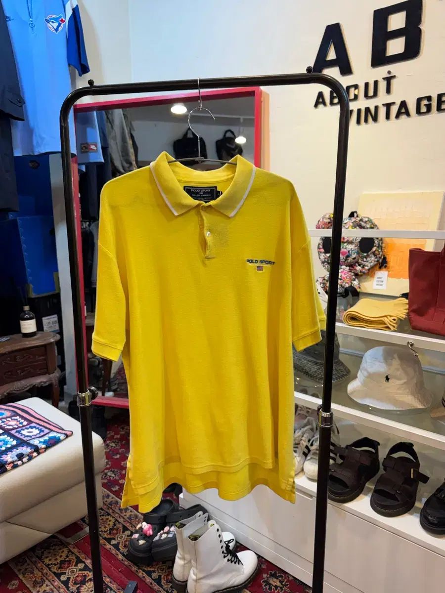 ポロ スポーツ ラルフローレン ヴィンテージ 半袖 カラーTシャツ イエロー L