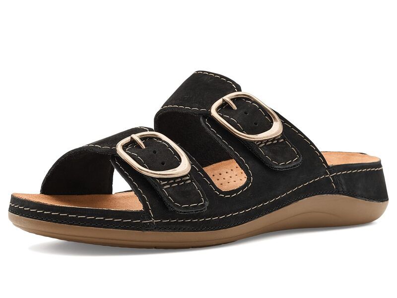 クラークス レディース シューズ サンダル Clarks Cecily Step Black Nubuck ブラック