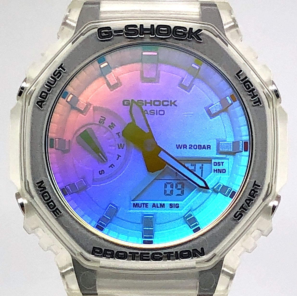 G-SHOCK ジーショック GA-2100SRS-7A Iridescent Color カシオーク スケルトン レインボー 虹色 アナデジ 2022年6月発売