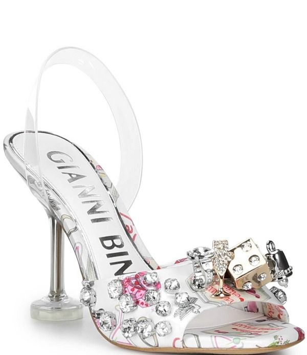 ジャンビニ レディース シューズ サンダル プリント ヒール Gianni Bini Marryme Printed Bridal Ornament Martini Heel Dressandals