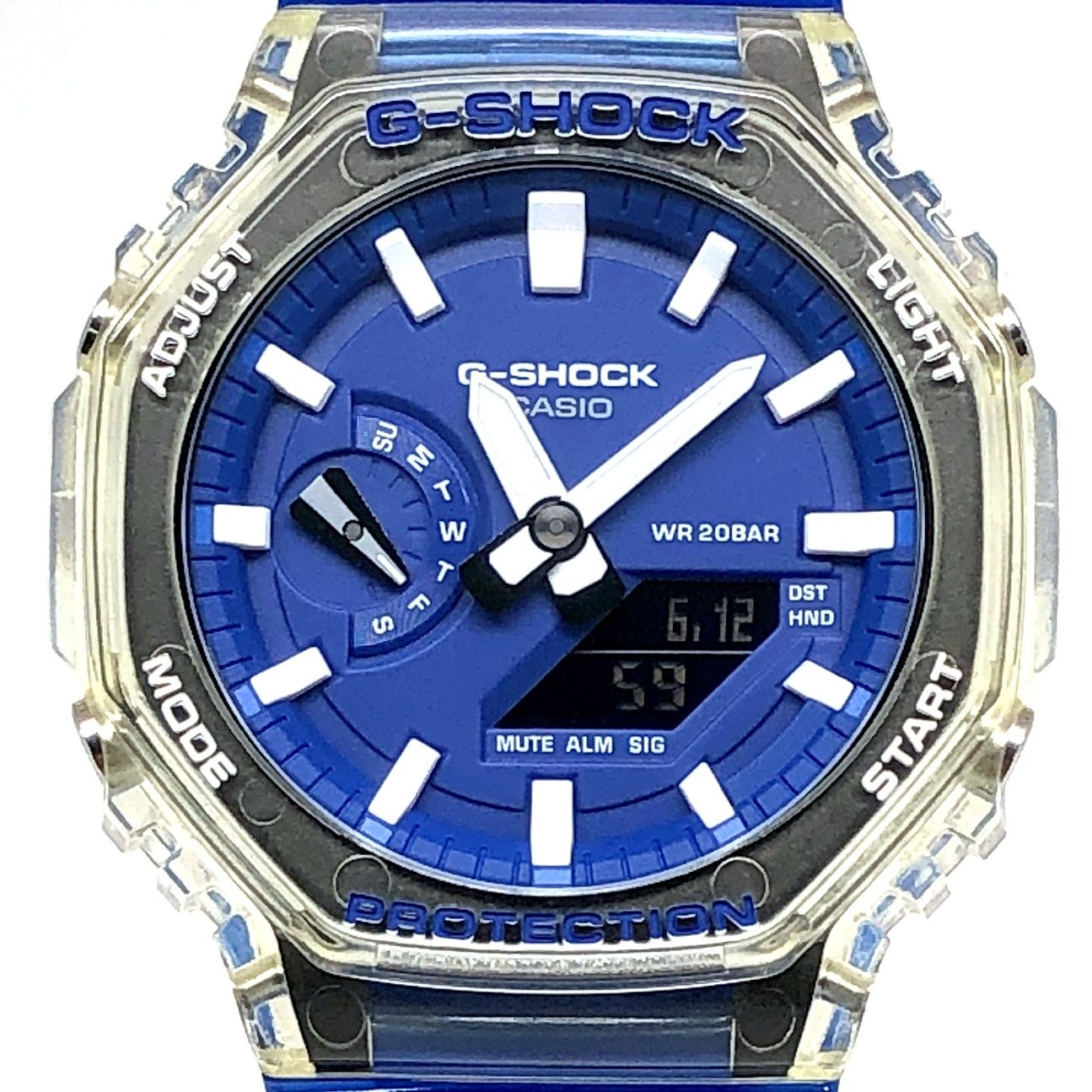 G-SHOCK ジーショック GA-2100HC-2A HIDDEN COAST オクタゴン カシオーク ホワイト×ブルー スケルトン 2021年5月発売