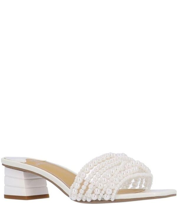 ジェイレニー レディース シューズ サンダル J Renee Purla Clear Vinyl Pearl Strands Dresslide Sandals ClearWhite ホワイト