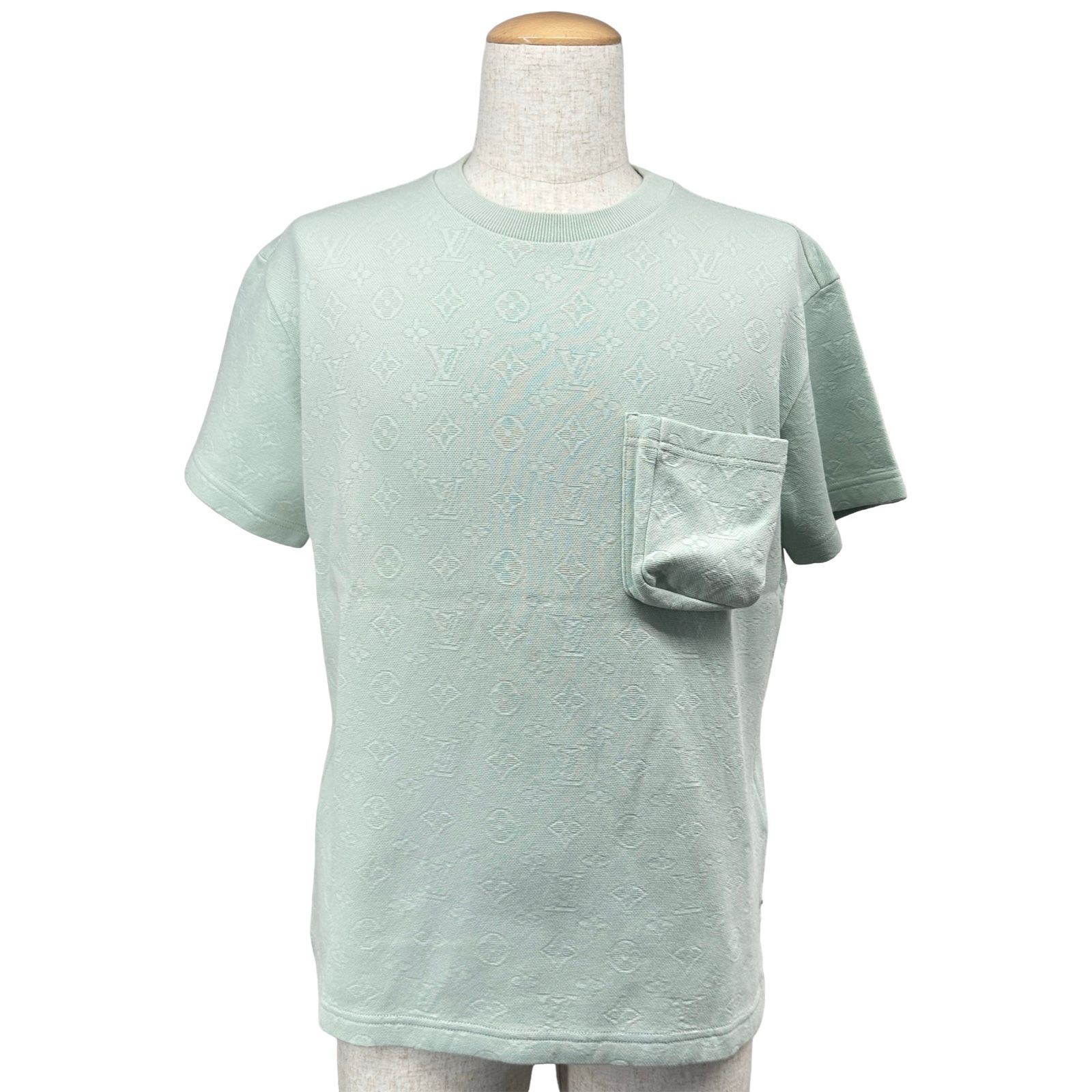 ルイ・ヴィトン LOUIS VUITTON モノグラム総柄3DポケットTシャツ HIY49W グリーン コットン メンズ 半袖Ｔシャツ