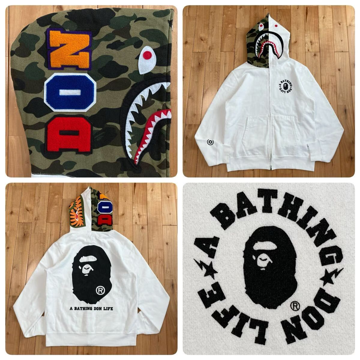 ★激レア★ Big Sean シャーク パーカー Lサイズ shark full zip hoodie a bathing ape BAPE camo エイプ ベイプ アベイシングエイプ i5408