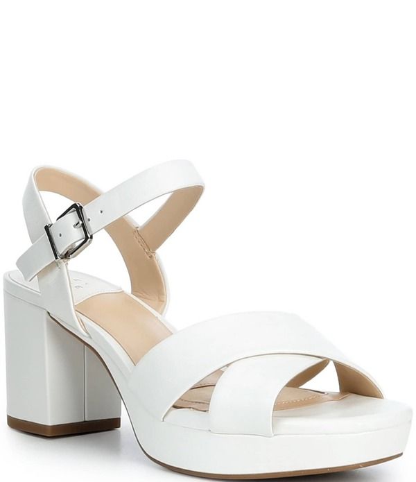 アレックスマリー レディース シューズ サンダル プラットフォーム レザー Alex Marie Anette Leather Cross Band Platform Sandals White ホワ