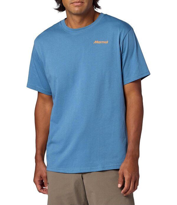 マーモット メンズ トップス シャツ クルーネック リブ グラフィック Marmot For Life Short Graphic Ribbed Crew Neck Sleeve TShirt Sum