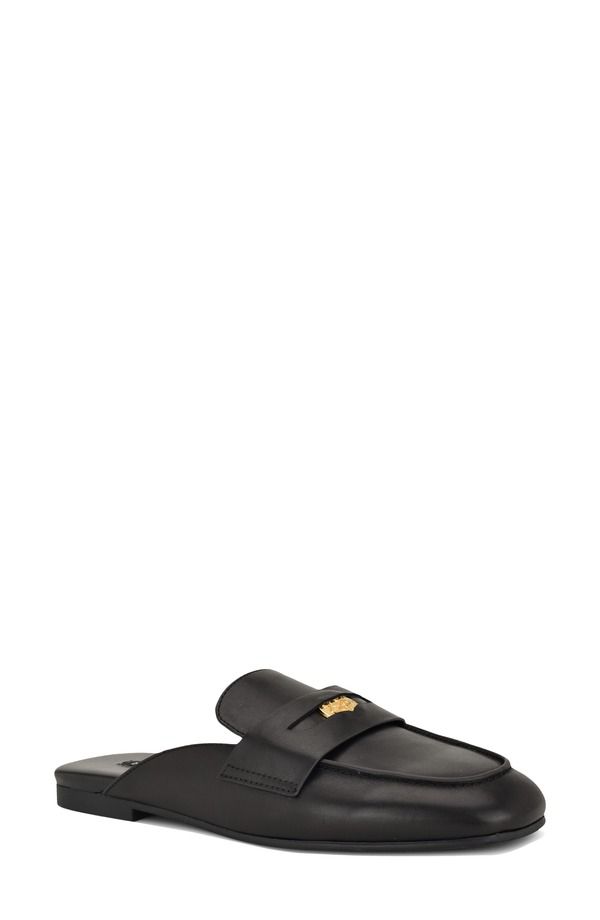 ナインウェスト レディース シューズ スリッポン・ローファー Nine West Evans Penny Loafer Mule Black ブラック