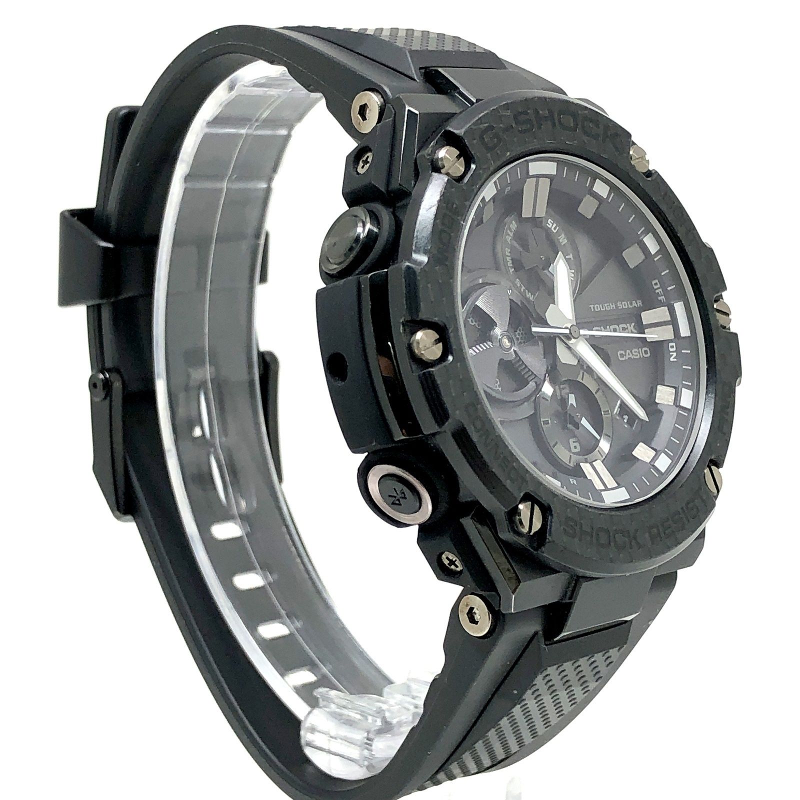 G-SHOCK ジーショック GST-B100X-1A G-STEEL カーボンベゼル タフソーラー Bluetooth LEDライト アナログ 2017年9月発売 G-SHOCK ジーショック GST-B100X-1A G-STEEL カーボンベゼル タフ