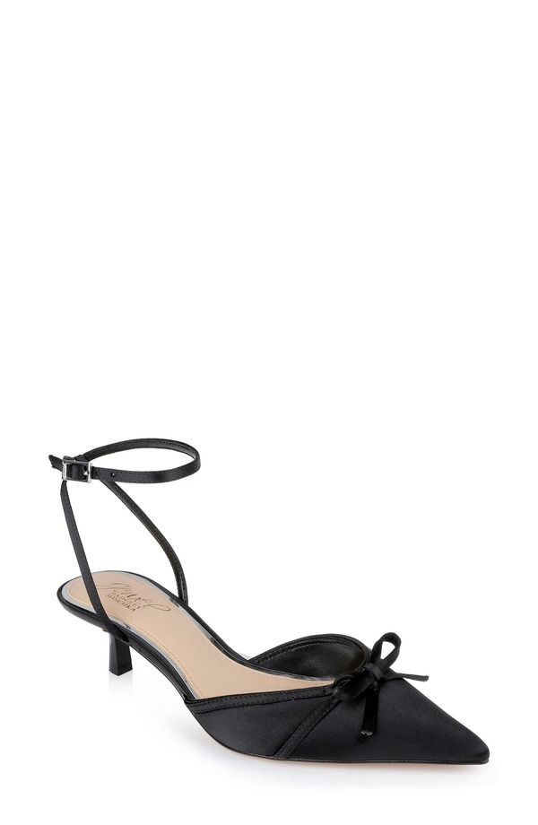 ジュウェルダグレイミシュカ レディース シューズ ヒール アンクル Jewel Badgley Mischka Talasiankle Strapointed Toe Kitten Heel Pump