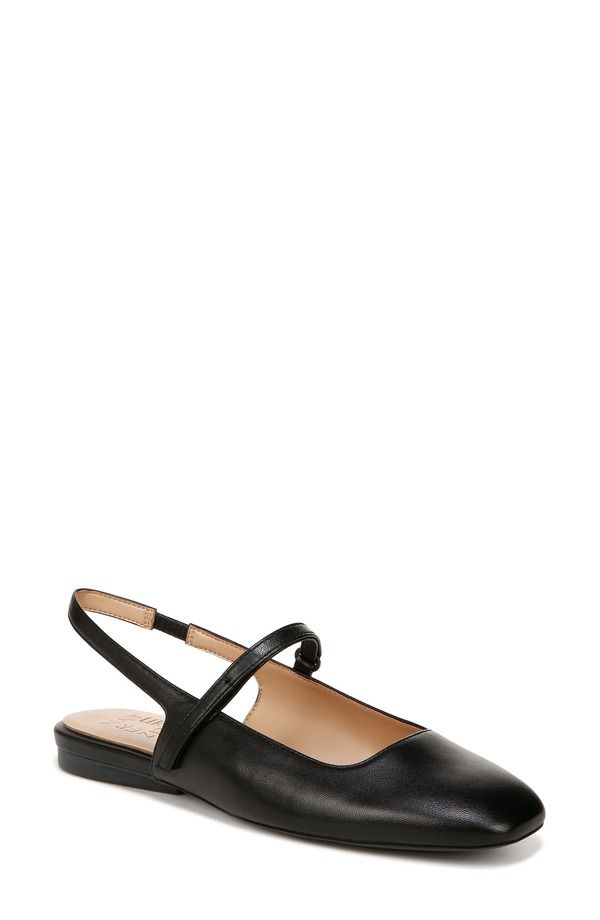 ナチュライザー レディース シューズ パンプス Naturalizer Connie Slingback Mary Jane Flat Black Leather ブラック