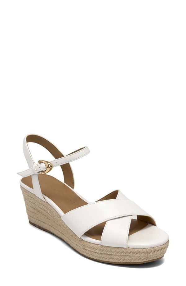 エアロソールズ レディース シューズ ヒール プラットフォーム サンダル Aerosoles Casarina Platform Wedge Sandal White ホワイト