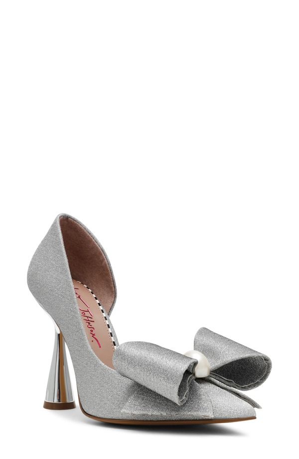 ベッツィジョンソン レディース シューズ ヒール Betsey Johnson Kyliee Half dOrsay Pointed Toe Pump Silver シルバー
