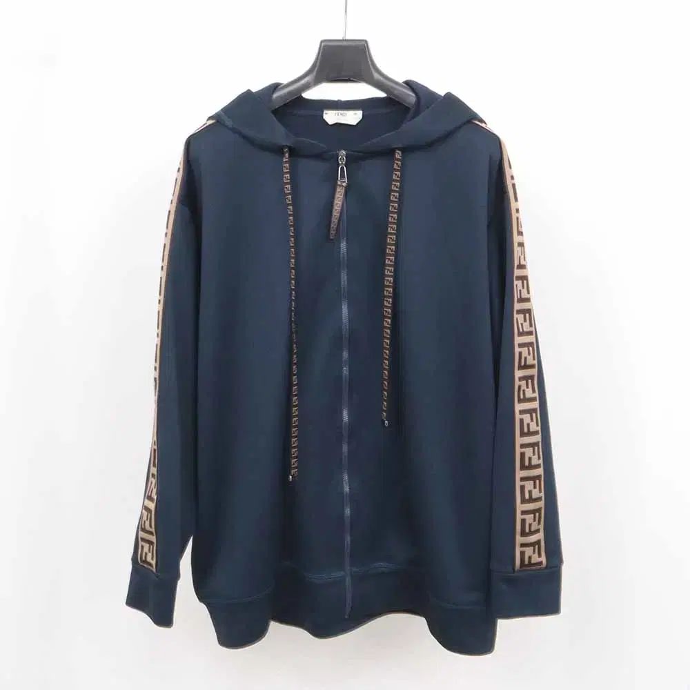 フェンディ FF ロゴ ディテール フードジップアップ FAF128 AB4D size S