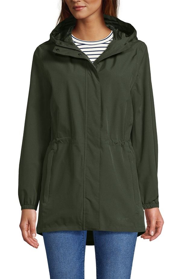 ランズエンド レディース アウター ジャケット・ブルゾン コート Lands End Squall Packable Waterproof Raincoat Rich Olive Green グリーン
