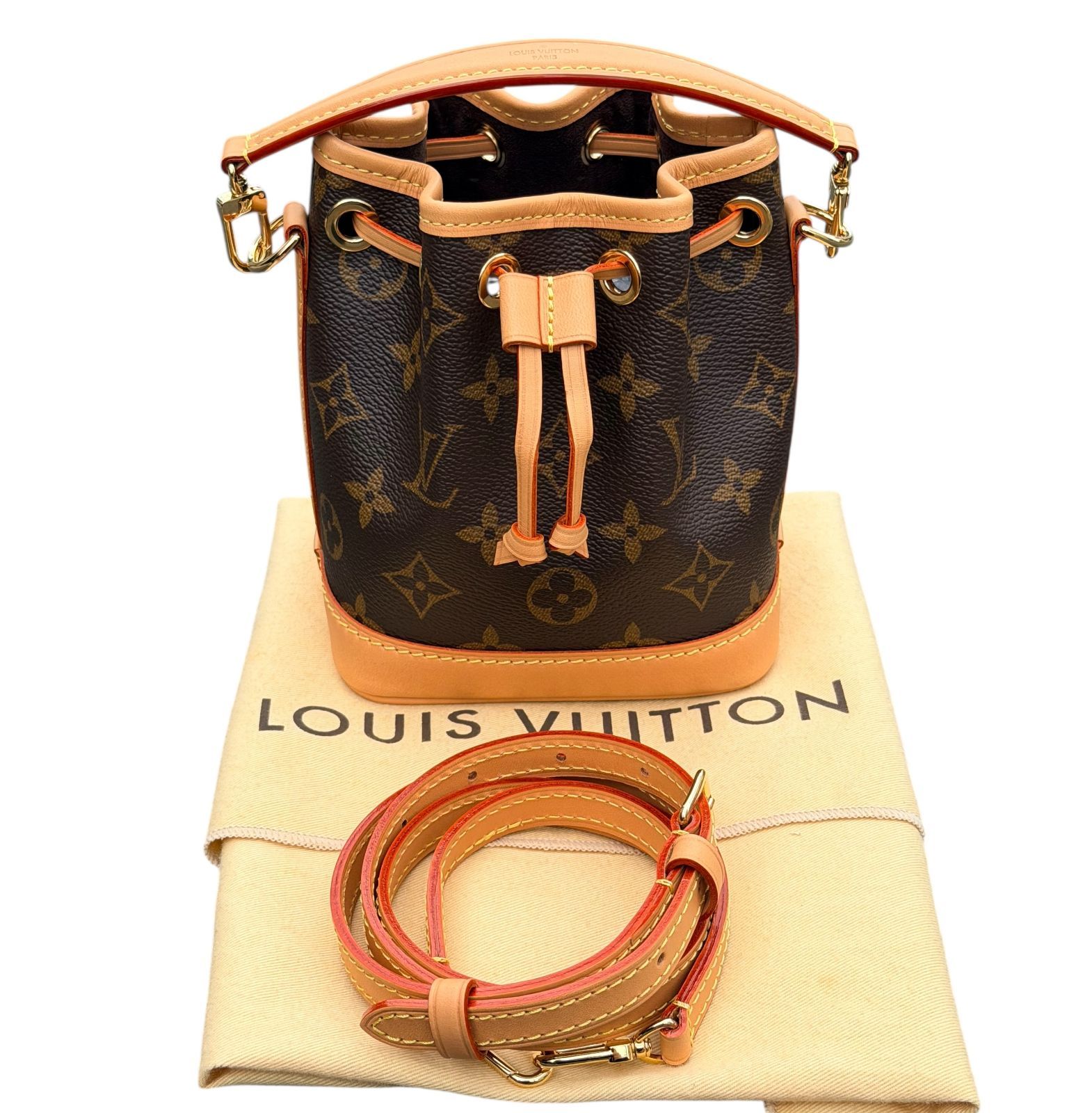現行保管品◇RFIDルイヴィトンLOUISVUITTONモノグラムナノノエNanoNoe 