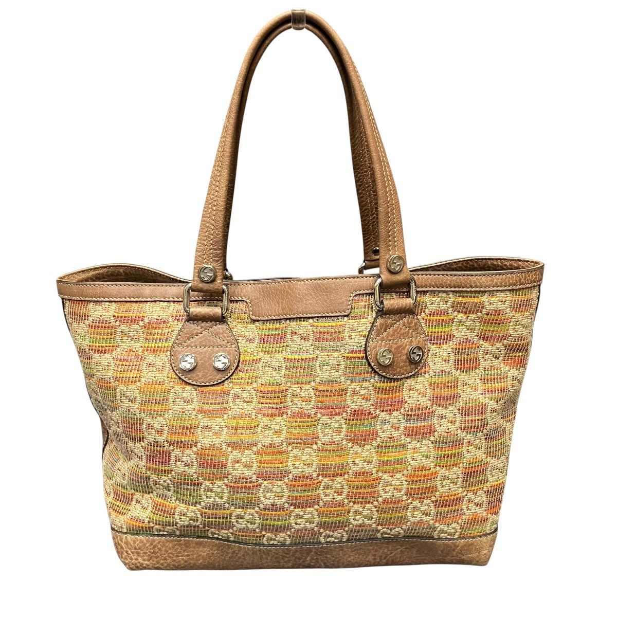 グッチ GUCCI サンセット ミディアム トートバッグ パグリア トートバッグ 麻・リネン レザー 232973 レディース