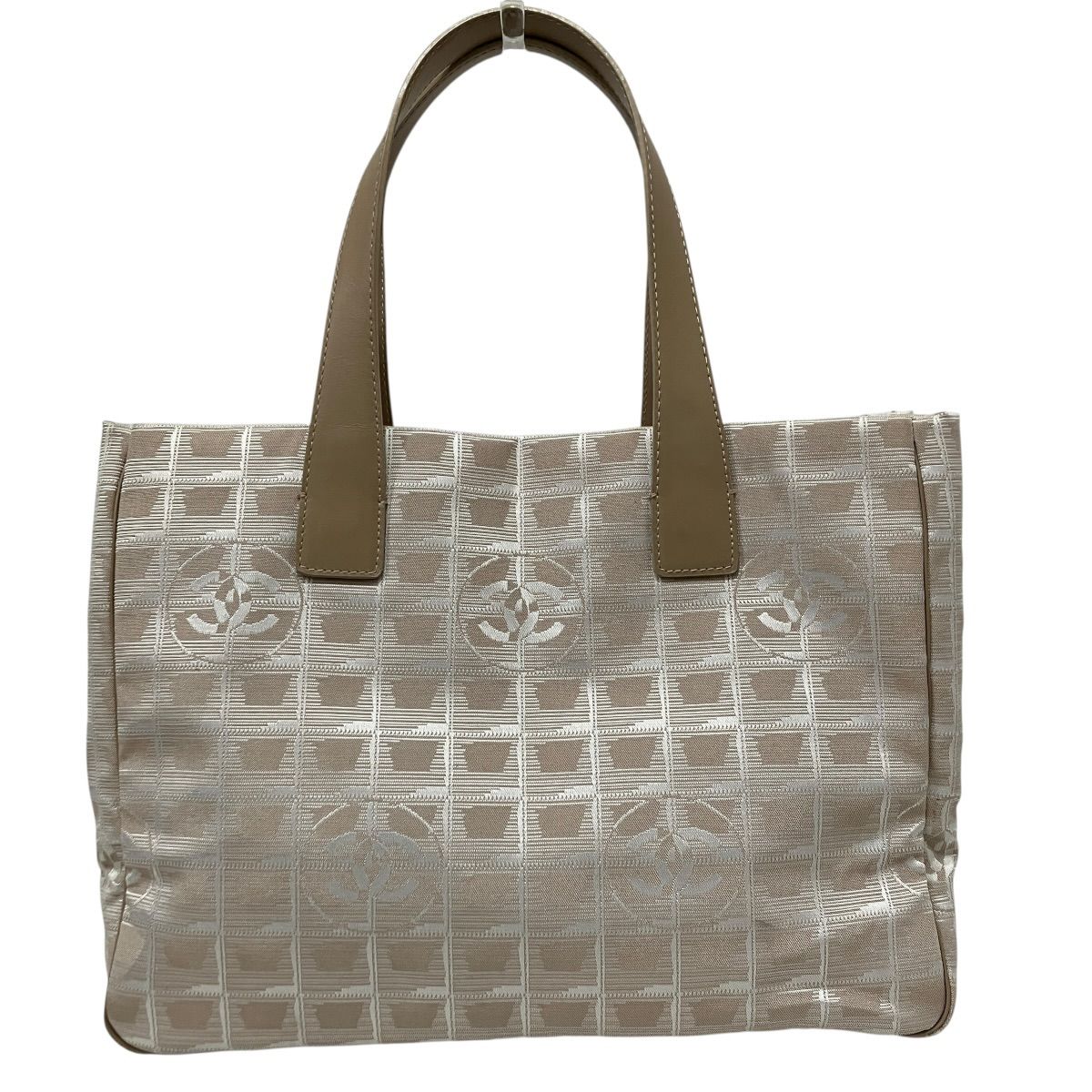 シャネル CHANEL ニュートラベルラインMM ベージュ トートバッグ ニュートラベルライン ハンドバッグ ナイロン レザー A15991 レディース