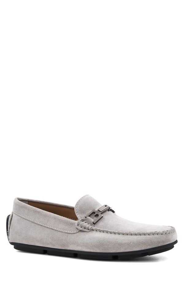 ブルーノマグリ メンズ シューズ スリッポン・ローファー Bruno Magli Taso Bit Driving Loafer Light Grey Suede グレー