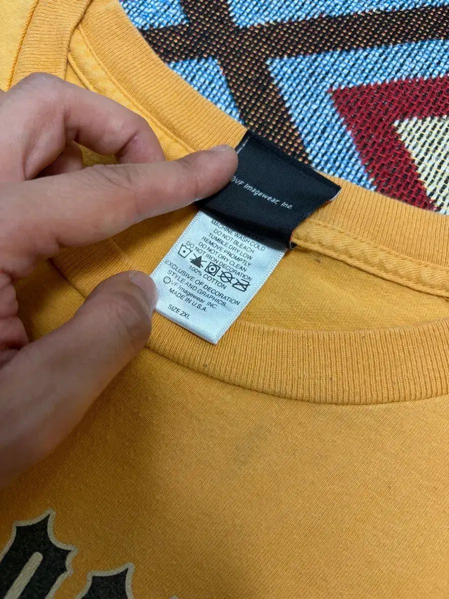 2XL) ハーレーダビッドソン MADE IN USA 2007 半袖 Tシャツ 黄