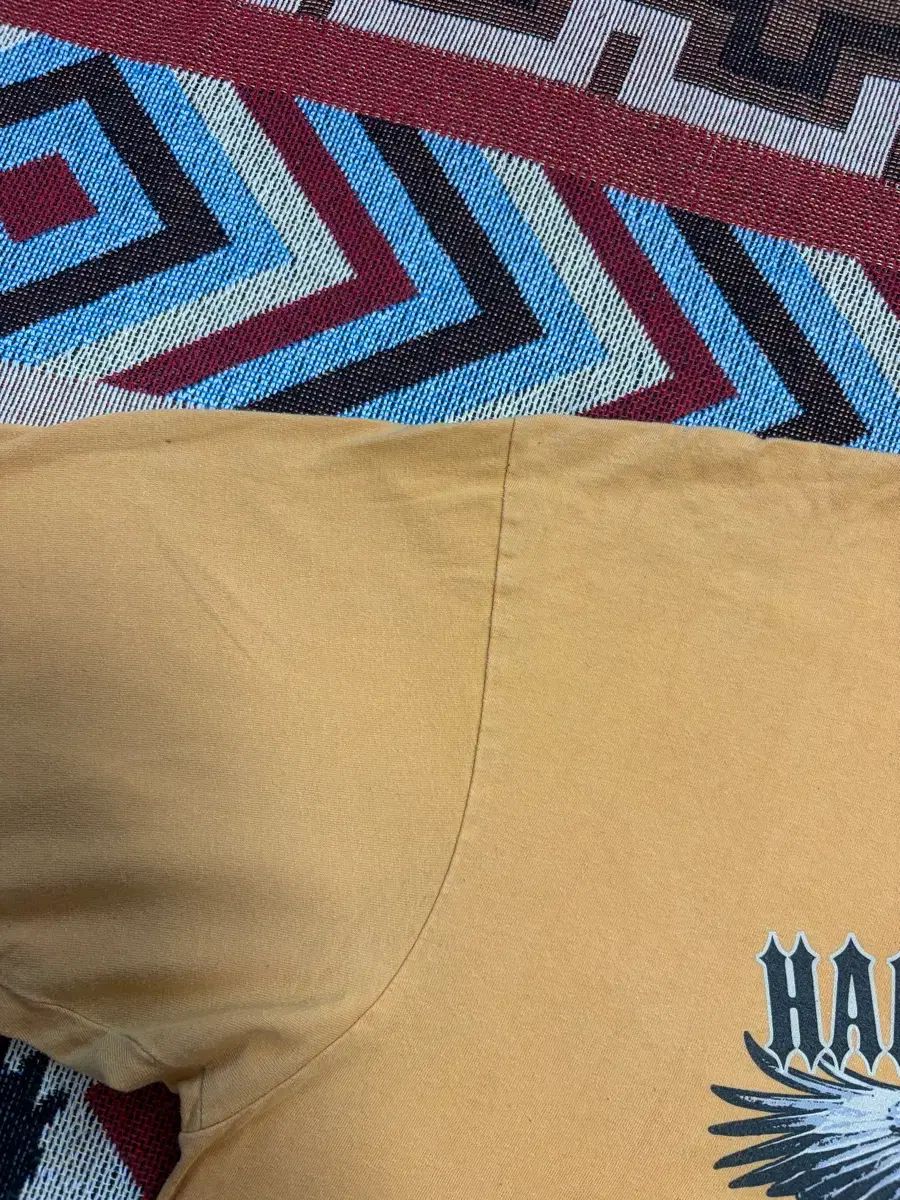 2XL) ハーレーダビッドソン MADE IN USA 2007 半袖 Tシャツ 黄