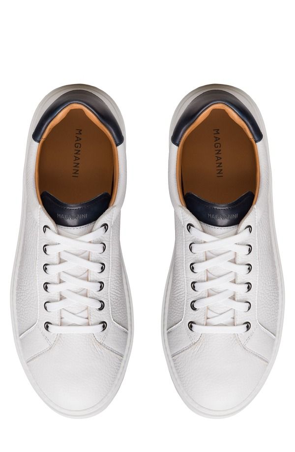 マグナーニ メンズ シューズ スニーカー レザー Magnanni Camino Low Leather Sneakerugo White Navy ホワイト