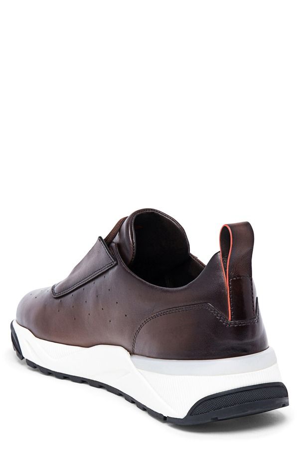 サントーニ メンズ シューズ スニーカー レザー Santoni Leather Sneaker Dark Brown ブラウン