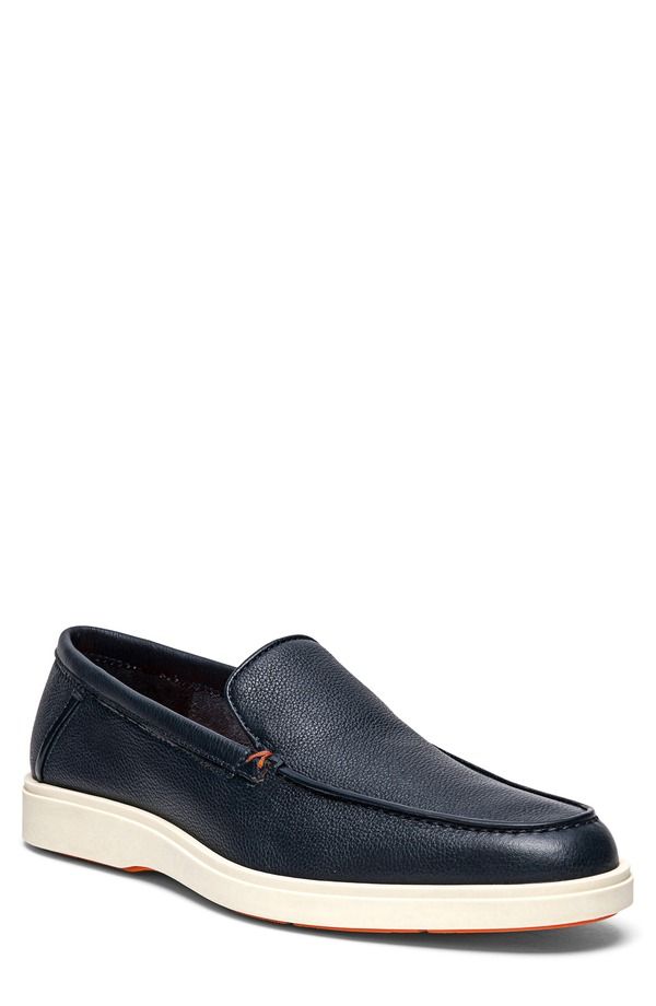 サントーニ メンズ シューズ スリッポン・ローファー Santoni Botanist SlipOn Shoe Blue Leather ブルー