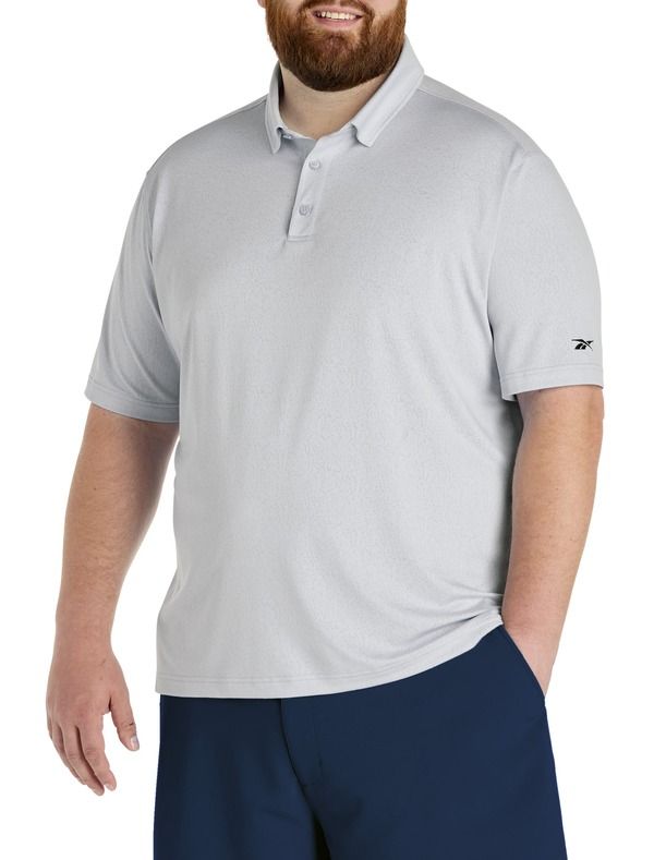 リーボック メンズ トップス ポロシャツ トール Reebok Big Tall Jacquard Tonal Polo Shirt Grey グレー
