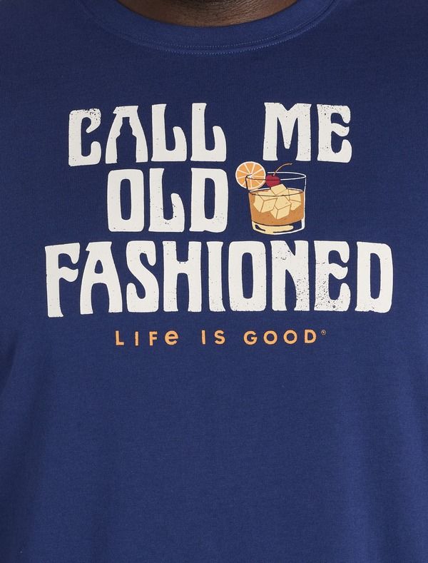 ライフイズグッド メンズ トップス Tシャツ トール グラフィック LIFE IS GOOD Big Tall Old Fashioned Graphic Tee Navy ネイビー