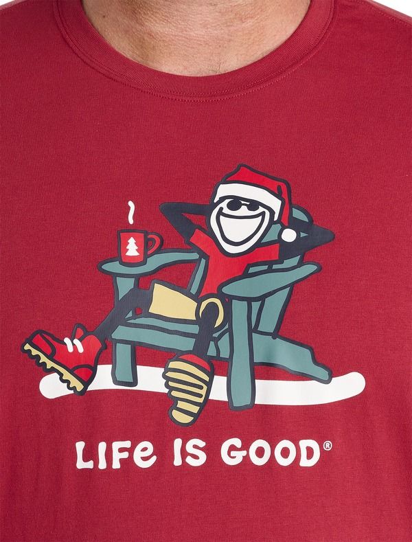 ライフイズグッド メンズ トップス Tシャツ トール グラフィック LIFE IS GOOD Big Tall Santa Graphic Tee Deep Claret ライフイズグッド メンズ トップス Tシャツ トール グラフィック LIFE IS GOOD Big Tall Santa Graphic Tee Deep Claret