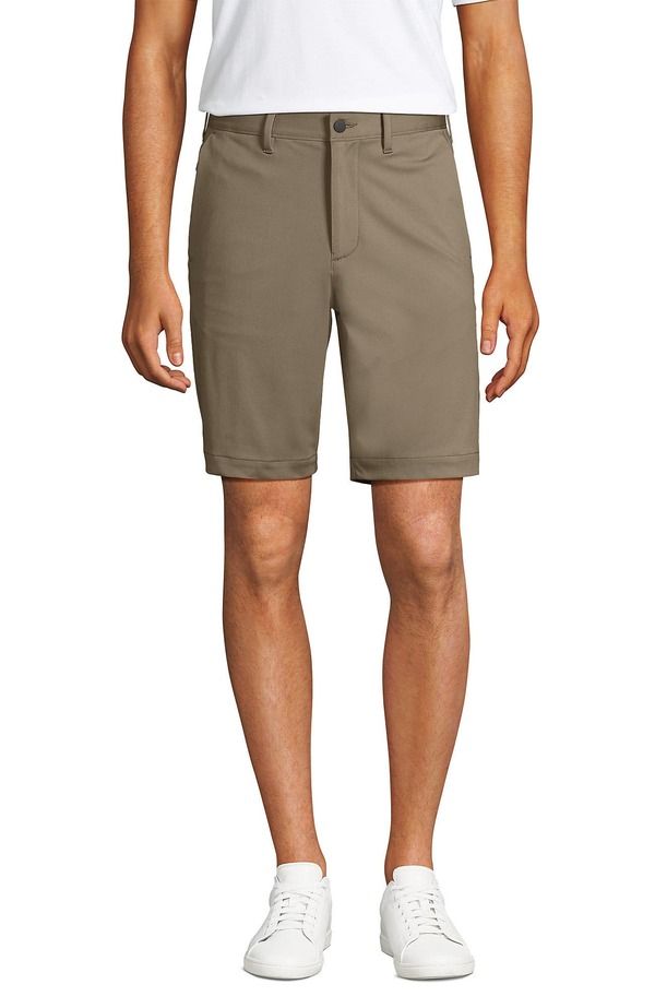 ランズエンド メンズ ボトムス カジュアルパンツ ショートパンツ Lands End Traditional Fit 9 Flex Performance Golf Shorts Khaki カーキ