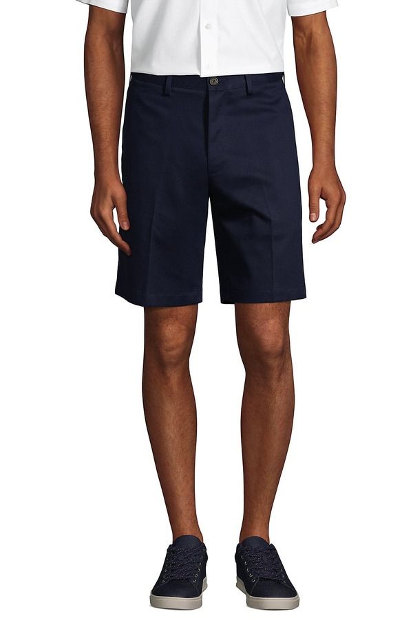 ランズエンド メンズ ボトムス ハーフパンツ・ショーツ ショートパンツ Lands End Comfort Waist 9 No Iron Chino Shorts Radiant Navy ネイビー